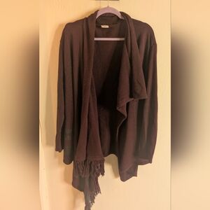 CAbi Burgundy Collegiate Wrap Sweater 100% Cotton